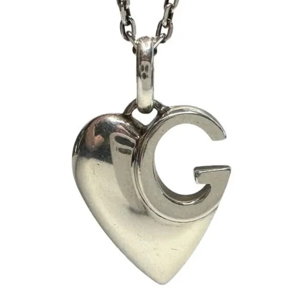 Gucci Silver Heart Pendant Necklace